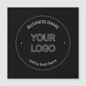 編集可能なロゴの置き換えと会社名 |黒 マグネット招待状 (正面)