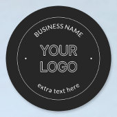 編集可能なロゴの置き換えと会社名 |黒 ラウンドシール
