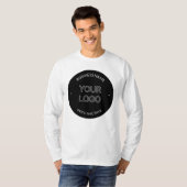 編集可能なロゴの置き換えと会社名 |黒 Tシャツ (正面フル)