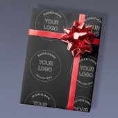 編集可能なロゴの置換と企業名 | ブラック ラッピングペーパー