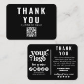 編集可能なロゴ レトロ ブラック ホワイト ありがとう パッケージ エンクロージャーカード (正面/裏面)