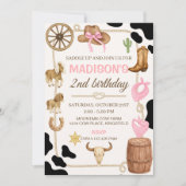 編集可能なロデオカウガール誕生日招待状 招待状 (正面)