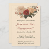 編集可能なローズガーデン 招待状 (正面/裏面)