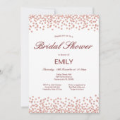 編集可能なローズゴールドの結婚前お茶会招待状 招待状 (正面)