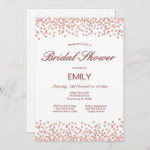 編集可能なローズゴールドの結婚前お茶会招待状 招待状 (正面/裏面)