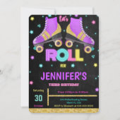 編集可能なローラー・スケートの誕生日招待状 招待状 (正面)