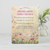 編集可能なワイルドフラワー ファミリー リユニオン パーティー 招待状 (スタンド正面)