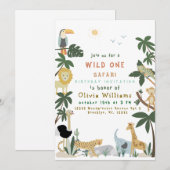 編集可能なワイルドワンサファリ招待状テンプレート 招待状 (正面/裏面)