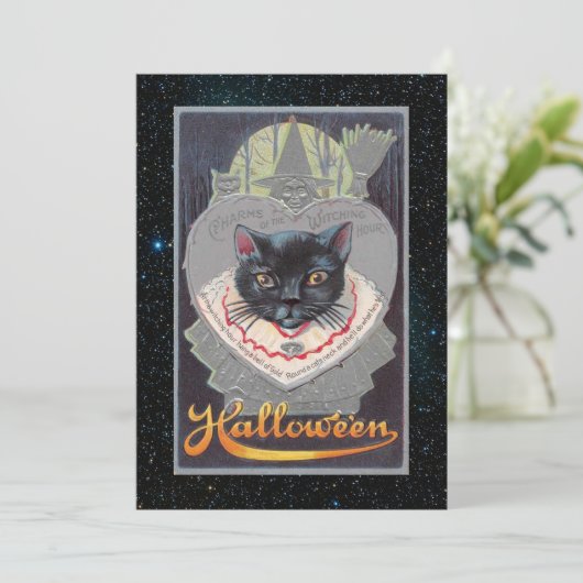 編集可能なヴィンテージハロウィン面白カード シーズンカード (スタンド正面)