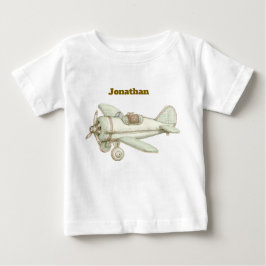 編集可能なヴィンテージ風ニュートラル ベビーTシャツ