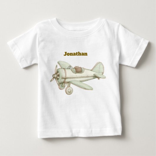 編集可能なヴィンテージ風ニュートラル ベビーTシャツ  (正面)