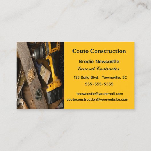 編集可能な一般請負業者 名刺 (正面)