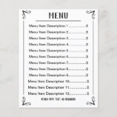 編集可能な一覧を含む小さなメニューシート チラシ (正面)