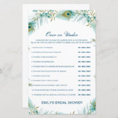 編集可能な上または下のブライダルシャワーゲーム (正面/裏面)