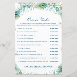 編集可能な上または下のブライダルシャワーゲーム