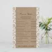 編集可能な上または下のブライダルシャワーゲーム (スタンド正面)