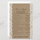 編集可能な上または下のブライダルシャワーゲーム (正面/裏面)