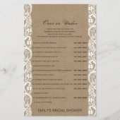 編集可能な上または下のブライダルシャワーゲーム (正面)