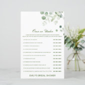 編集可能な上または下のブライダルシャワーゲーム (スタンド正面)