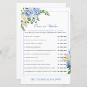 編集可能な上または下のブライダルシャワーゲーム (正面/裏面)