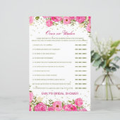 編集可能な上または下のブライダルシャワーゲーム (スタンド正面)