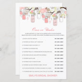 編集可能な上または下のブライダルシャワーゲーム (正面/裏面)