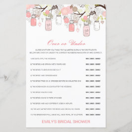 編集可能な上または下のブライダルシャワーゲーム