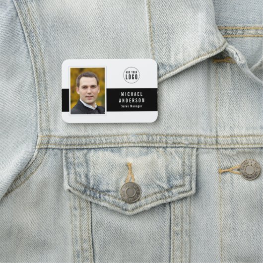 編集可能な中心の色ロゴの追加写真 名札 (インサイチュ)