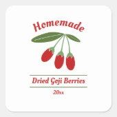 編集可能な乾燥ゴジベリーのラベルシール スクエアシール (正面)