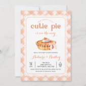 編集可能な任意の年齢の甘いかわいこちゃんパイ赤ちゃんシャワー 招待状 (正面)
