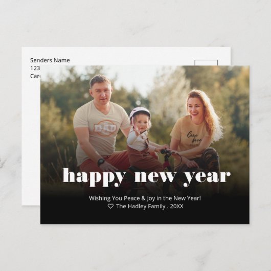 編集可能な休日フォト シーズンポストカード (正面/裏面)