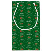 編集可能な休日ベーキングギフトグリーンハッピーホリデイズ スモールペーパーバッグ (裏面)