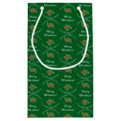 編集可能な休日ベーキングギフトグリーンメリークリスマス スモールペーパーバッグ (裏面)