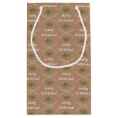 編集可能な休日ベーキングギフトブラウンメリークリスマス スモールペーパーバッグ (裏面)