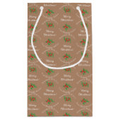 編集可能な休日ベーキングギフトブラウンメリークリスマス スモールペーパーバッグ (裏面)