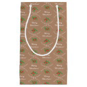 編集可能な休日ベーキングギフトブラウンメリークリスマス スモールペーパーバッグ (正面)