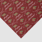 編集可能な休日ベーキングギフトレッドハッピーホリデイズ 薄葉紙 (詳細)