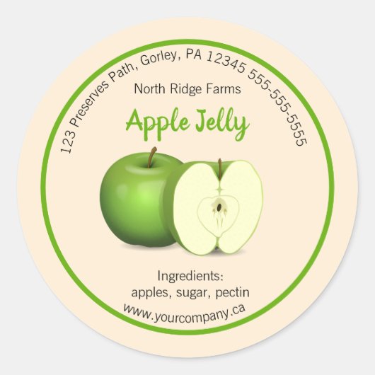 編集可能な会社Apple Jellyラベル ラウンドシール (正面)
