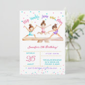 編集可能な体操の誕生日パーティーの女の子 招待状 (スタンド正面)