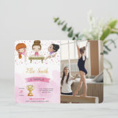 編集可能な体操誕生日フォト招待状 招待状 (スタンド正面)