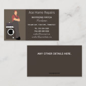 編集可能な修理担当者の名刺 名刺 (正面/裏面)