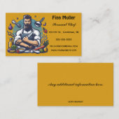 編集可能な個人シェフおよびフードビジネスカード 名刺 (正面/裏面)