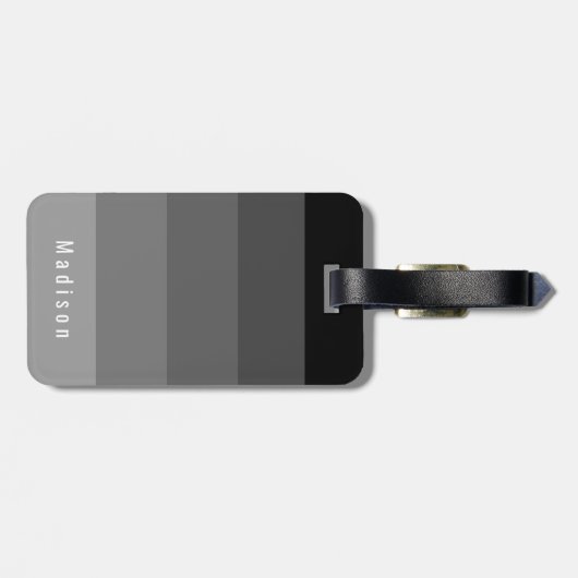 編集可能な個人用ゴシック色の黒い灰色の色合い ラゲッジタグ (裏面横)