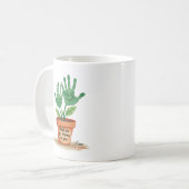 編集可能な先生ギフトと手印刷アート コーヒーマグカップ (正面左)