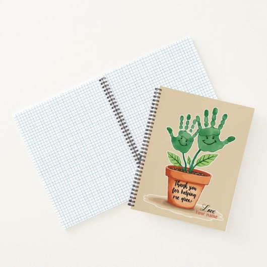 編集可能な先生ギフトと手印刷アート ノートブック (内部)