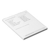 編集可能な公証人用品チェックリスト 4.5x6メモ帳 ノートパッド (アングル)