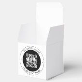 編集可能な円形テキストとビジネス名のQRコード フェイバーボックス (オープン)