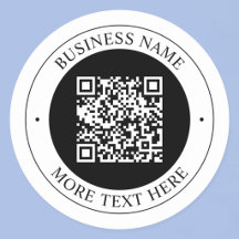 編集可能な円形テキストとビジネス名のQRコード