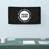 編集可能な円形テキストテンプレート & ロゴ 横断幕 (トレードショー)