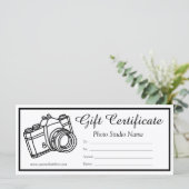 編集可能な写真ギフト証明書テンプレート (スタンド正面)